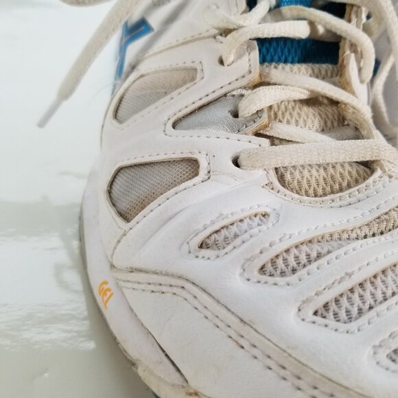 Asics Sneakers Womens Gel Game Tennis Shoe White with Blue Size 8 Pickleball - Picture 7 of 12